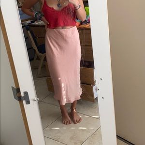 Long skirt from urban outfitters pink silk